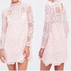 Free People Ibiza Pink Lace Dress Size Small